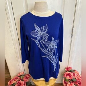 Bob Mackie Wearable Art Blue Top